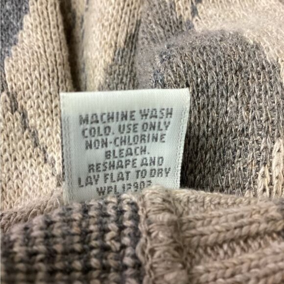 Crossings Vintage Mens Crewneck Pullover Argyle Sweater, Tan, size M - Picture 7 of 7